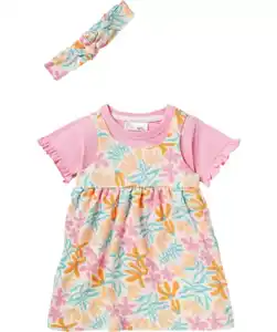 Kleid + T-Shirt + Haarband, rosa