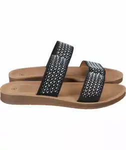 Sandalen mit Strasssteinen, schwarz