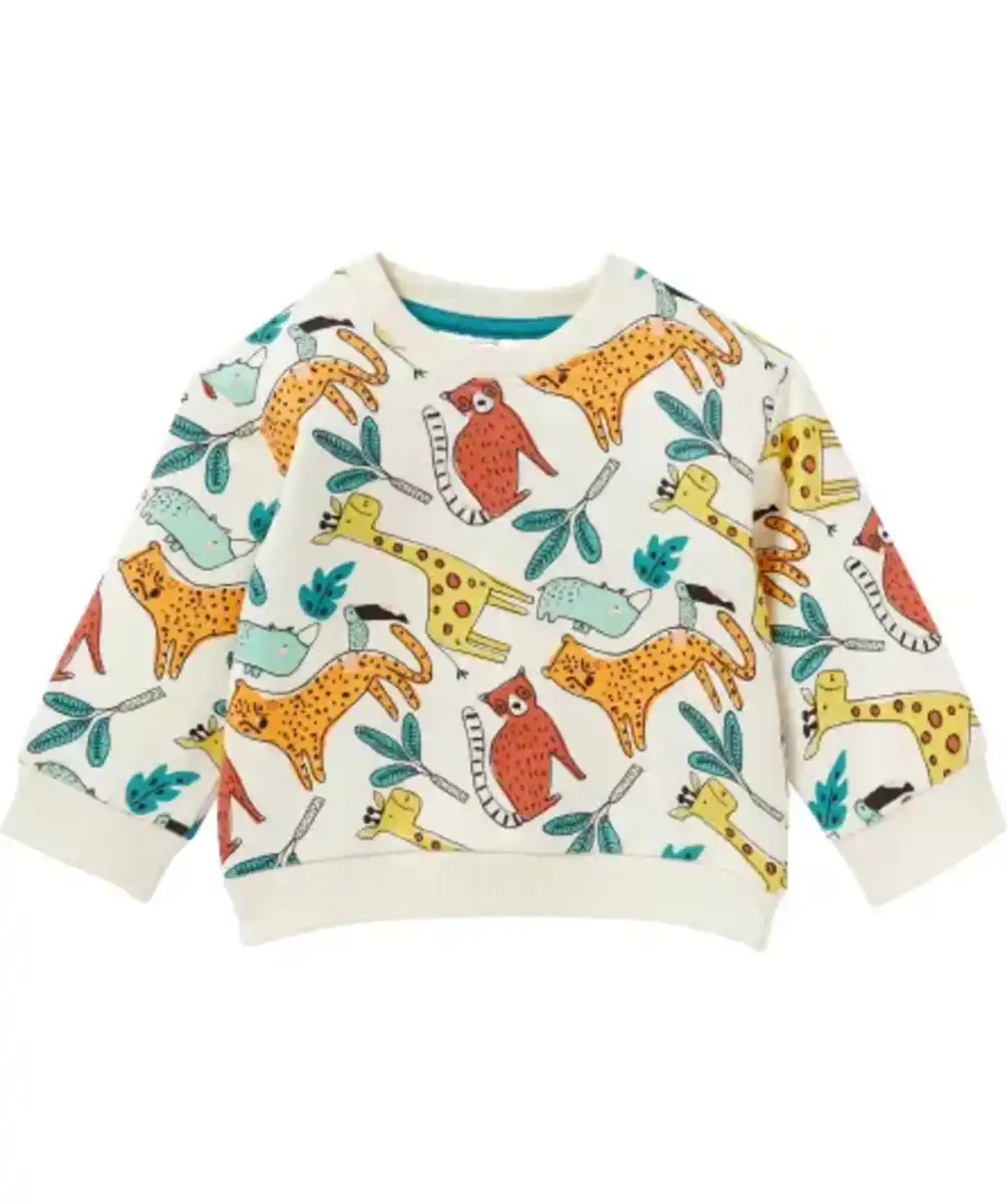 Bild 1 von Sweatshirt mit Tieren, offwhite bedruckt