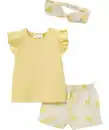 Bild 1 von Musselin-Stirnband + T-Shirt + Musselin-Shorts Zitronen, gelb