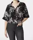 Bild 1 von Bluse mit Palmenblättern, schwarz/weiß