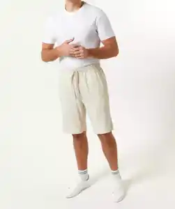 Shorts mit Leinenanteil, naturfarben