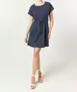 Bild 1 von Kleid mit Bindegürtel, dunkelblau/weiß