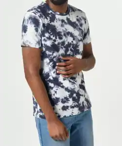 T-Shirt Batik, dunkelblau gemustert