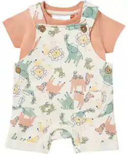 Newborn T-Shirt + Latzhose, braun