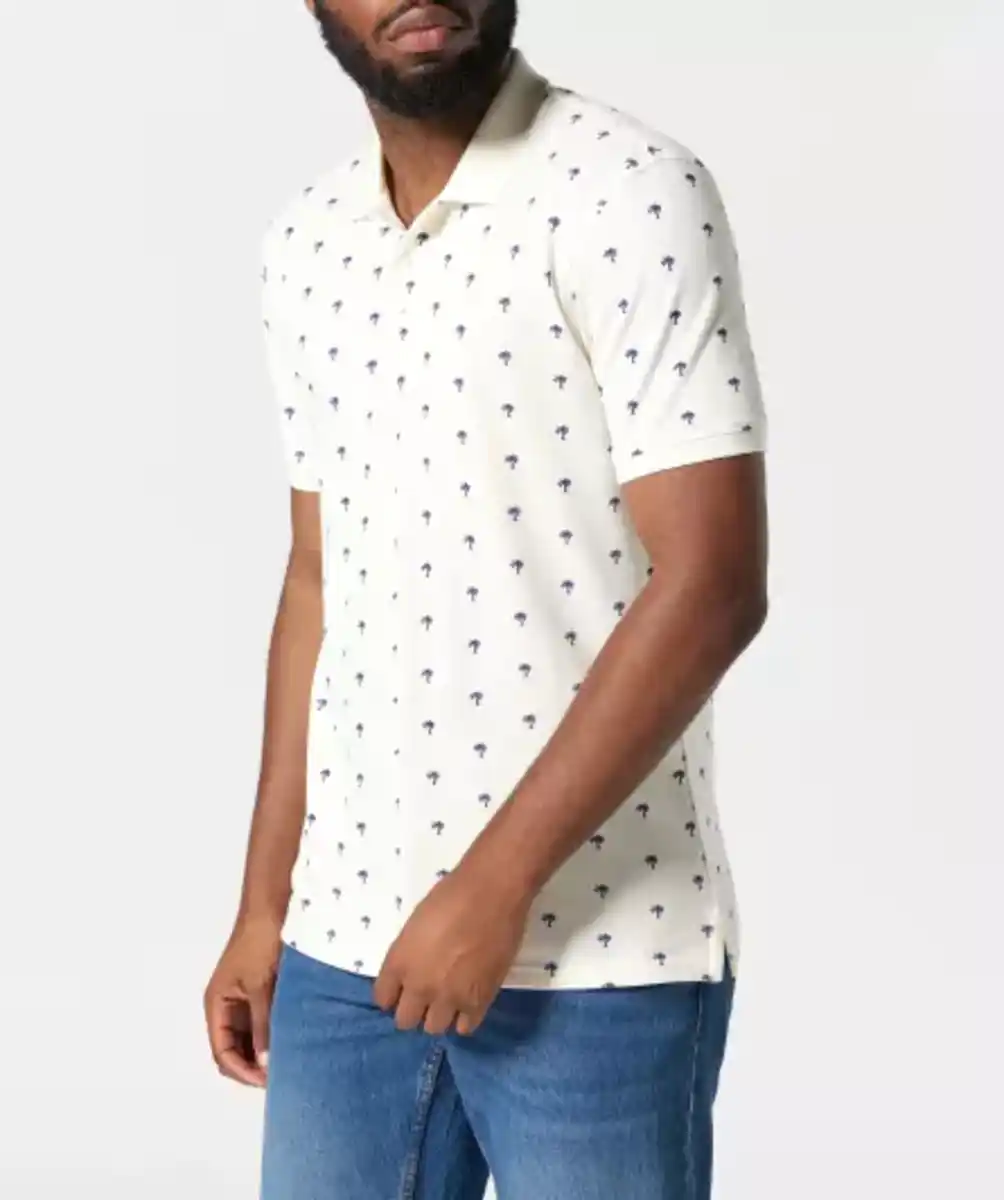 Bild 1 von Komplett bedrucktes Poloshirt, offwhite bedruckt