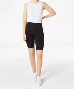 Gerippte Radlerhose, schwarz