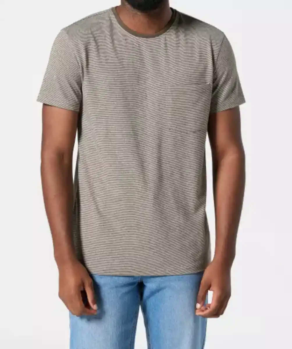 Bild 1 von T-Shirt mit Streifen, khaki gestreift