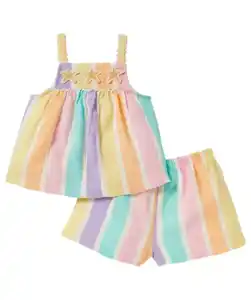 Musselin-Top + Musselin-Shorts Sterne, apricot