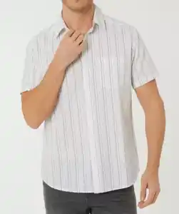 Seersucker-Hemd, grau gestreift