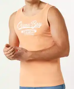 Tanktop mit Schriftzug, koralle