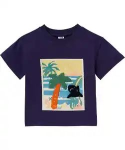 T-Shirt Hai, indigo blau