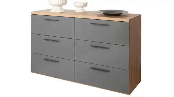 Bild 1 von Kommode mit Schubladen grau hochglanz 136 cm - SPOSAMI