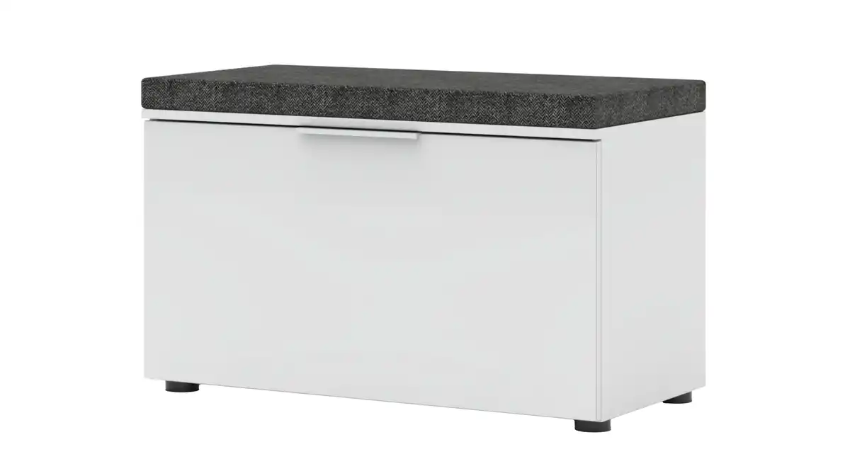 Bild 1 von Garderobenbank weiß Glasfront 80 cm - SANTORIN