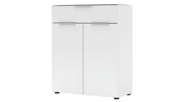 Bild 1 von Kommode mit Schublade weiß Glasfront 80 cm - SANTORIN