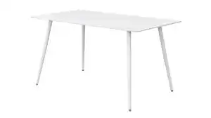 Esstisch 140 x 80 cm weiß Marmoroptik - AMELIE