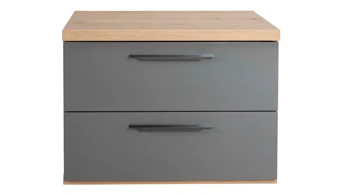 Bild 1 von Nachttisch grau hochglanz 60 x 44 cm mit 2 Schubladen - SPOSAMI