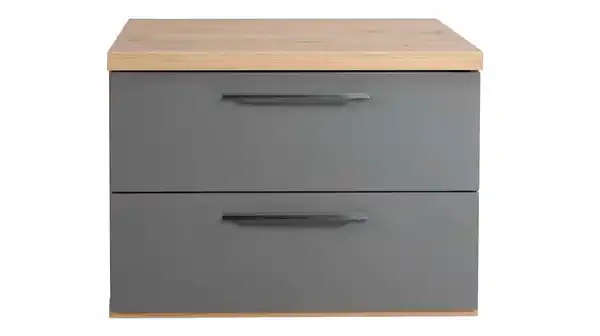 Bild 1 von Nachttisch grau hochglanz 60 x 44 cm mit 2 Schubladen - SPOSAMI