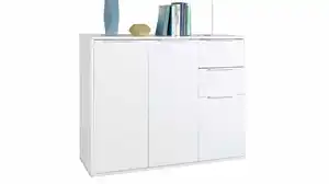 Kommode mit Schubladen weiß hochglanz 106 x 88 cm - ESPRESSO