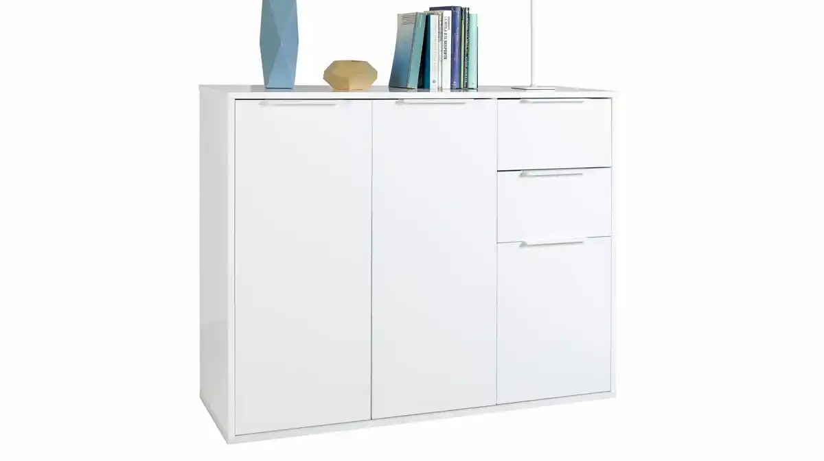 Bild 1 von Kommode mit Schubladen weiß hochglanz 106 x 88 cm - ESPRESSO