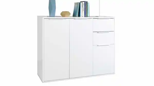 Bild 1 von Kommode mit Schubladen weiß hochglanz 106 x 88 cm - ESPRESSO