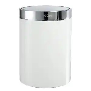 Joop! Schwingdeckeleimer, Silber, Weiß, Metall, 26 cm, Küchen, Küchenausstattung, Mülleimer