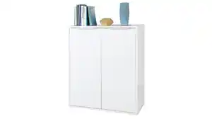 Kommode weiß hochglanz 72 x 88 cm - 2-türig - ESPRESSO