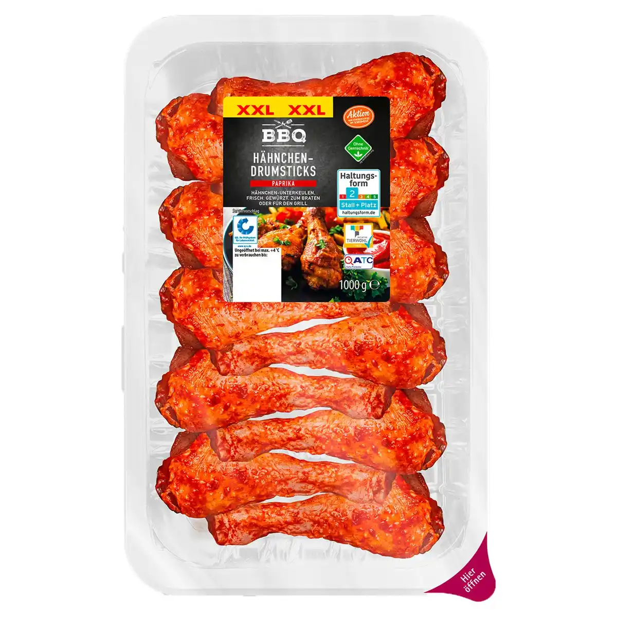 Bild 1 von BBQ Hähnchen Drumsticks gewürzt XXL, 1000 g