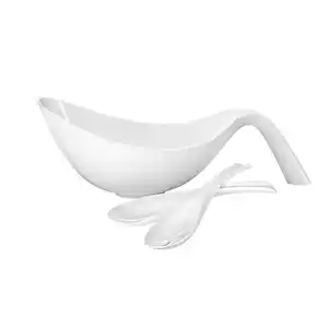 Villeroy & Boch Salatset Flow, Weiß, Keramik, 3-teilig, Essen & Trinken, Geschirr, Schalen & Schüsseln, Salatschüsseln