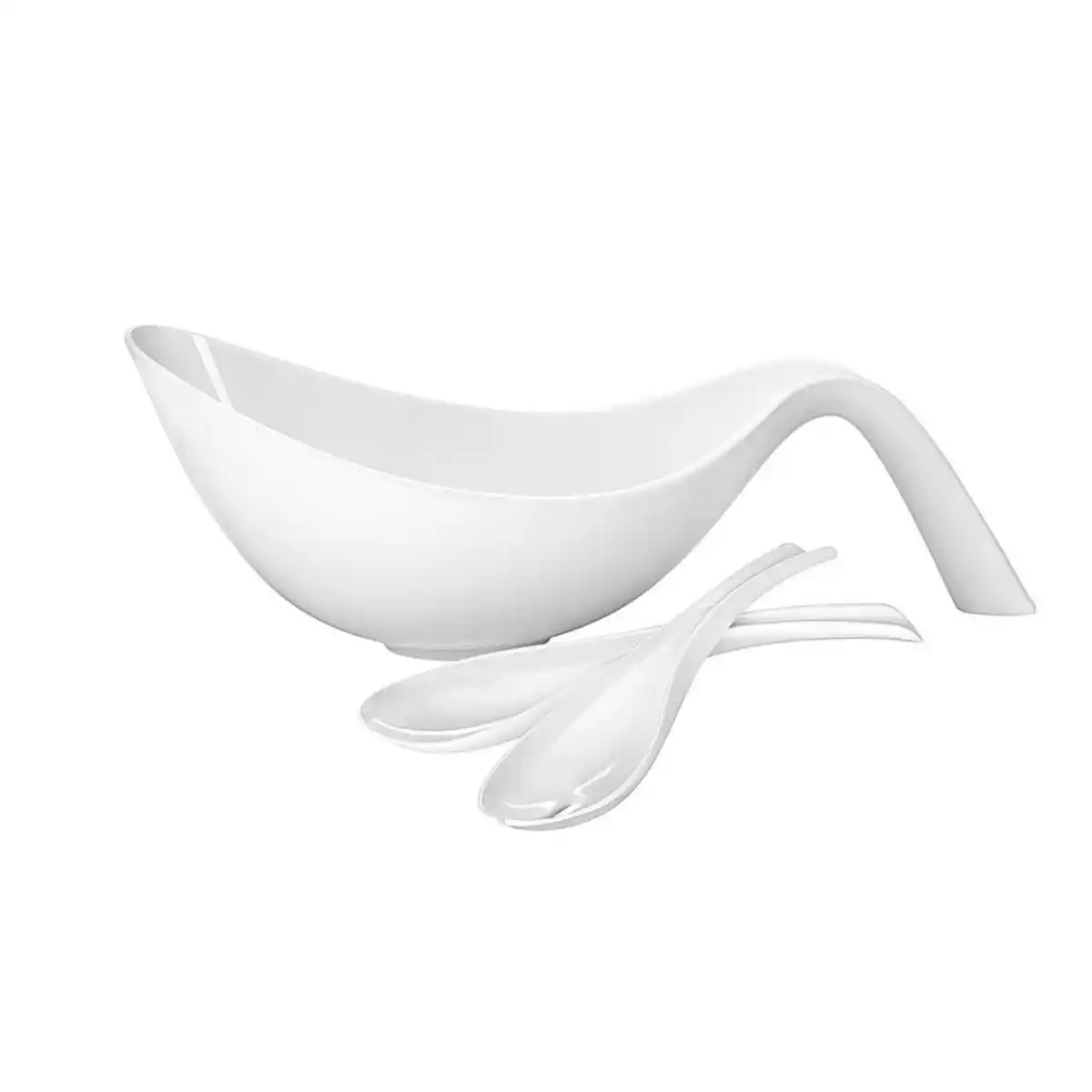 Bild 1 von Villeroy & Boch Salatset Flow, Weiß, Keramik, 3-teilig, Essen & Trinken, Geschirr, Schalen & Schüsseln, Salatschüsseln