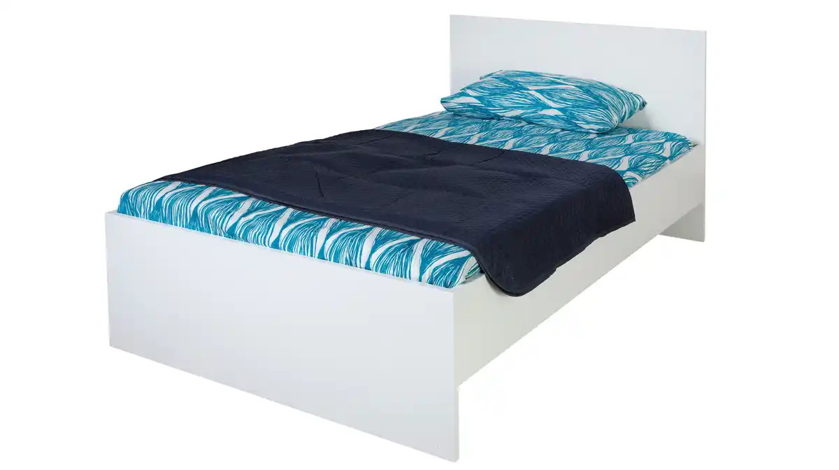 Bild 1 von Futonbett 90 x 200 cm Einzelbett weiß Hochglanz - ESPRESSO