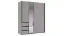 Bild 1 von Schwebetürenschrank grau mit Spiegel 168 cm 2-türig - STADE
