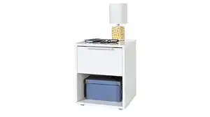 Nachttisch weiß hochglanz 52 x 87 cm 1 Schublade - ESPRESSO