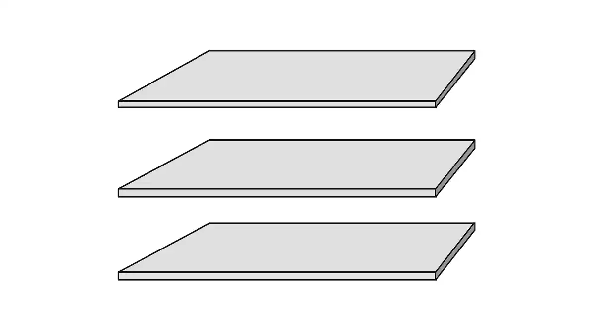 Bild 1 von Einlegeböden 3er Set grau - 48 x 42 cm - TRONDHEIM