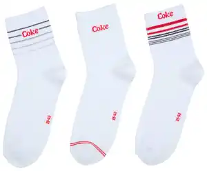 Quarter-Socken »Coca Cola«, 3 Paar