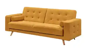 Einzelsofa 3-Sitzer gelb Schlaffunktion Bettkasten 230 cm - TRANDAL