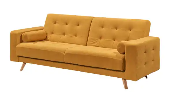 Bild 1 von Einzelsofa 3-Sitzer gelb Schlaffunktion Bettkasten 230 cm - TRANDAL