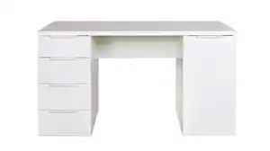 Computerschreibtisch mit Schublade weiß hochglanz 146 cm - ESPRESSO