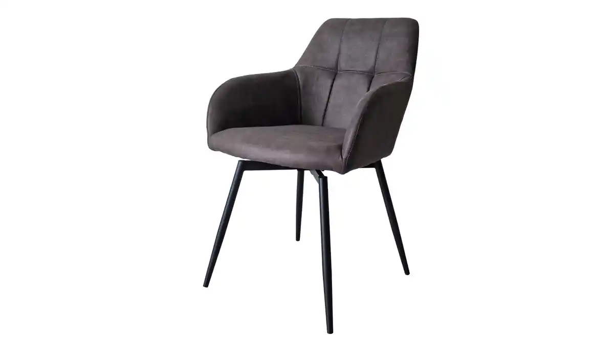 Bild 1 von Armlehnstuhl braun Drehstuhl - Microfaser - AIDEN