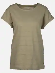 Damen Struktur Shirt Oliv