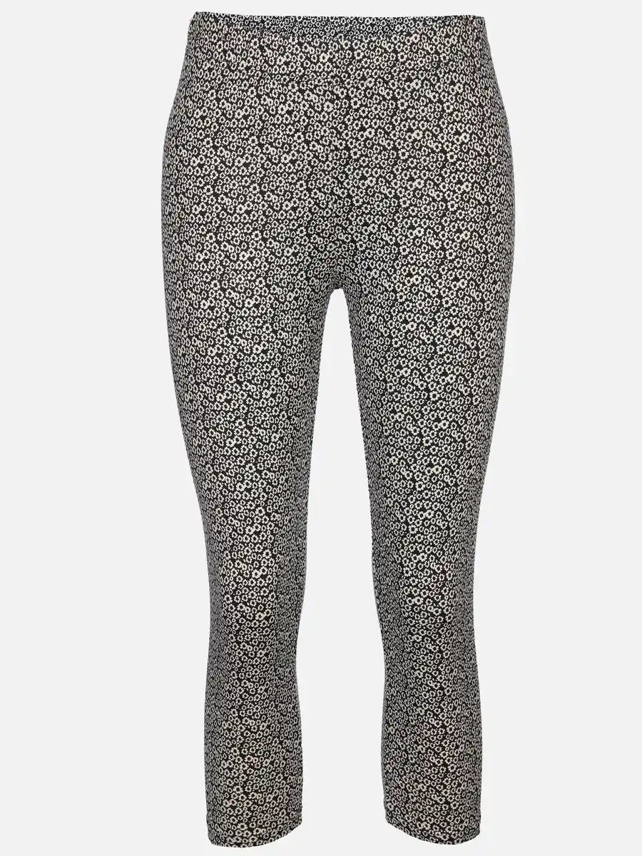 Bild 1 von Damen Capri Leggings mit Alloverprint Schwarz