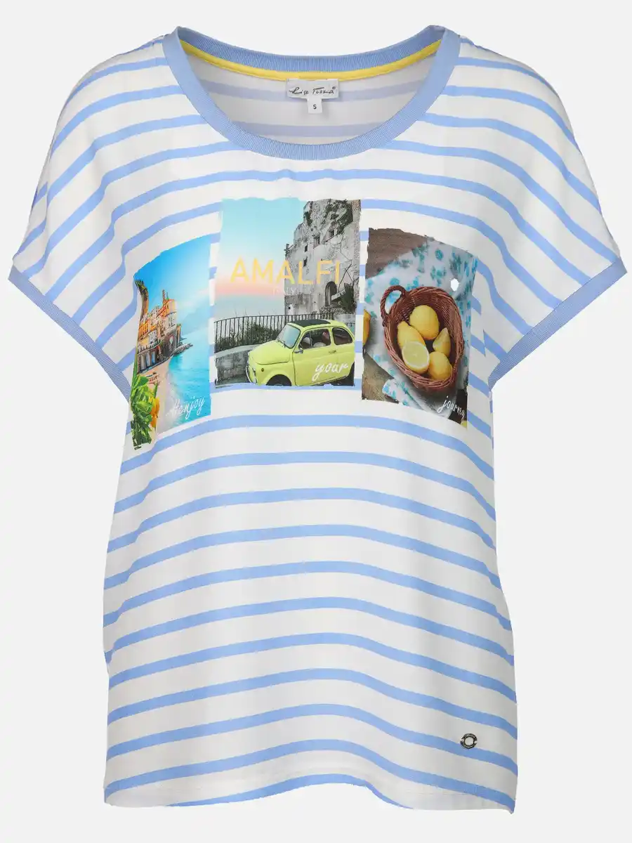 Bild 1 von Damen Shirt aus Materialmix Blau