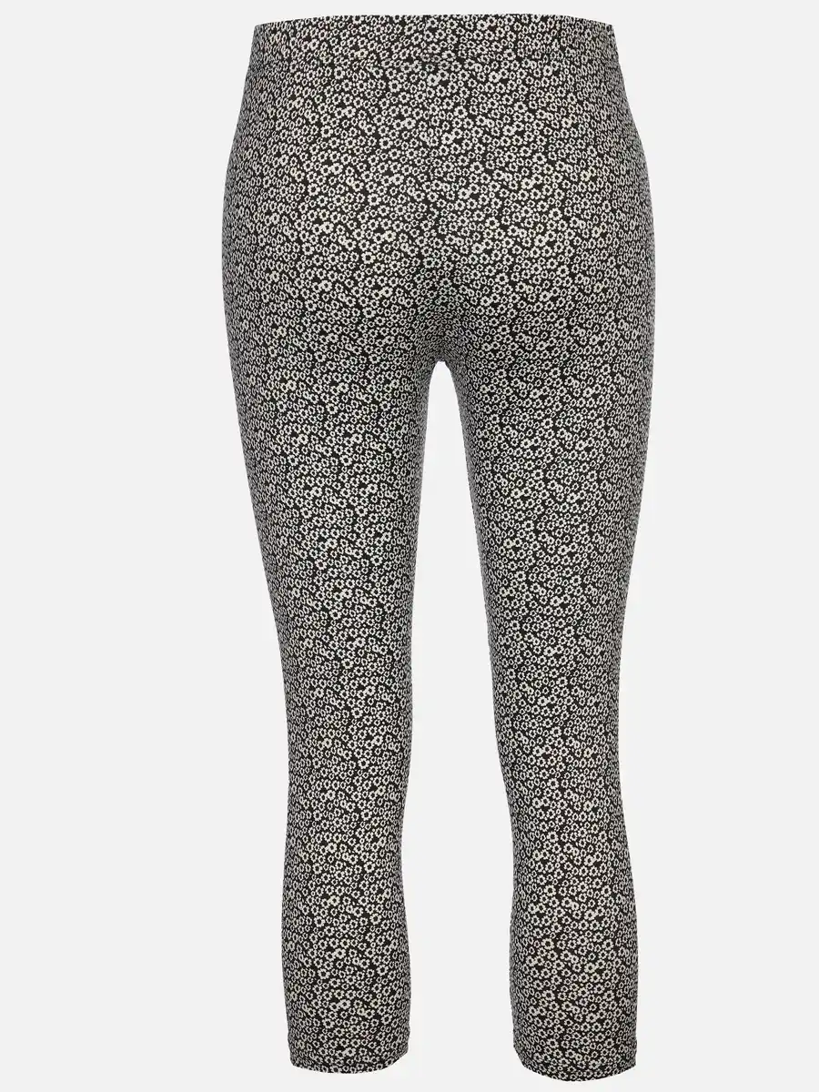 Bild 2 von Damen Capri Leggings mit Alloverprint Schwarz