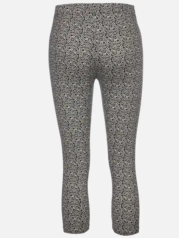 Bild 2 von Damen Capri Leggings mit Alloverprint Schwarz