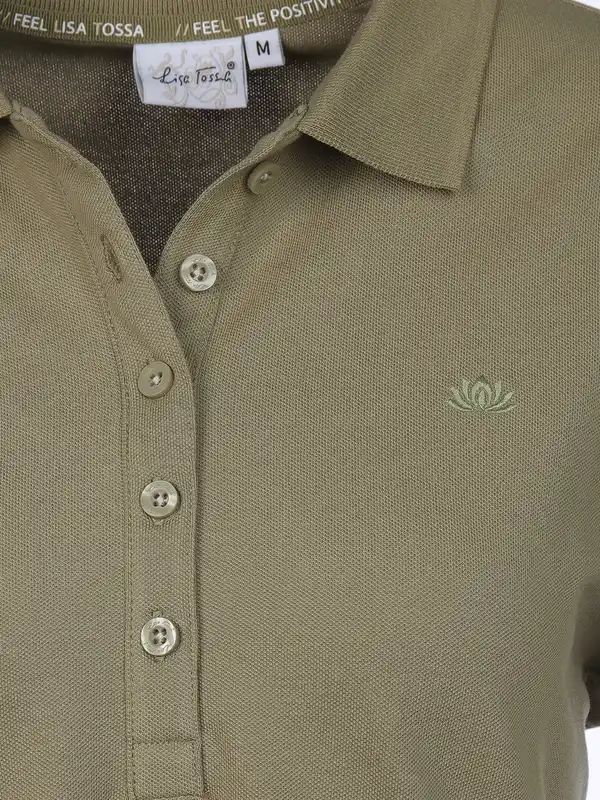 Bild 3 von Damen Poloshirt mit schlichter Stickerei Oliv