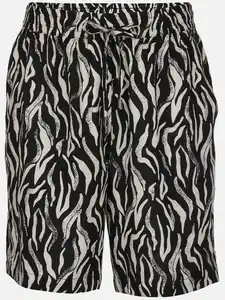 Damen Shorts mit Alloverprint Beige