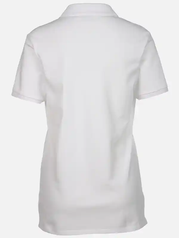 Bild 2 von Damen Poloshirt mit schlichter Stickerei Weiß