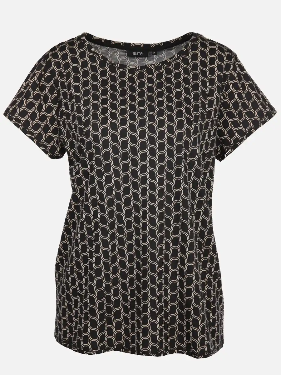 Bild 1 von Damen Shirt mit Alloverprint Schwarz