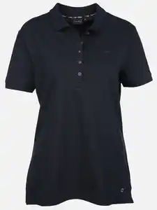 Damen Poloshirt mit schlichter Stickerei Marine