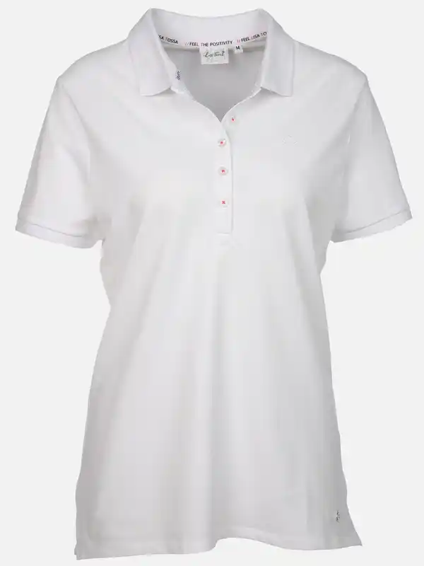 Bild 1 von Damen Poloshirt mit schlichter Stickerei Weiß
